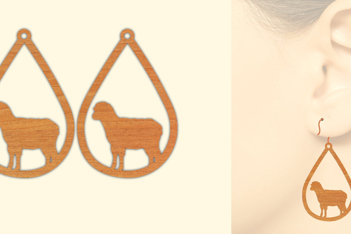 Intra απο ξύλο plywood 3mm-4mm πάχος - Ξύλινα σκουλαρίκια Farm Animal Κατσικίσια  Δίασταση 3x3 cm INTRAFABR-70643463