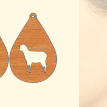 Intra απο ξύλο plywood 3mm-4mm πάχος - Ξύλινα σκουλαρίκια Farm Animal Goat  Δίασταση 3x3 cm INTRAFABR-70641423 - Image 1