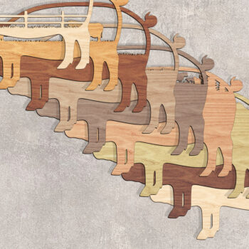 Intra απο ξύλο plywood 3mm-4mm πάχος - Φάρμα Ζώο Layered Cut File-Break Jhon Δίασταση 20x20 cm INTRAFABR-93918058 - Image 2