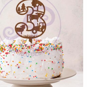 Intra απο ξύλο plywood 3mm-4mm πάχος - Farm Animal Number Cake Toppers Cut Δίασταση 30x20 cm INTRAFABR-98564442 - Image 2