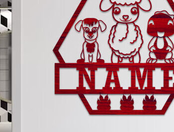 Intra απο ξύλο plywood 3mm-4mm πάχος - Ζώα φάρμας Όνομα Σήμα Laser Cut  Δίασταση 30x20 cm INTRAFABR-76427008 - Image 5