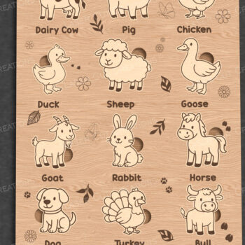 Intra απο ξύλο plywood 3mm-4mm πάχος - Παζλ με ζώα φάρμας για παιδιά - Δίασταση 30x20 cm INTRAFABR-123089965 - Image 1