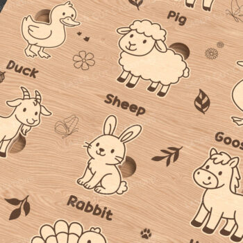 Intra απο ξύλο plywood 3mm-4mm πάχος - Παζλ με ζώα φάρμας για παιδιά - Δίασταση 30x20 cm INTRAFABR-123089965 - Image 2