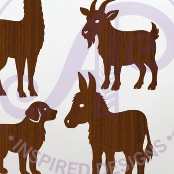 Intra απο ξύλο plywood 3mm-4mm πάχος - σιλουέτας ζώων φάρμας Δίασταση 30x20 cm INTRAFABR-124429334 - Image 1