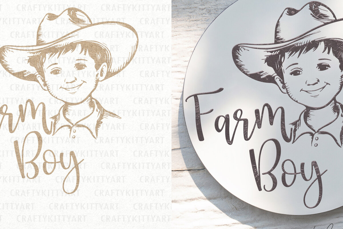 Intra απο ξύλο plywood 3mm-4mm πάχος - Farm Boy , Laser Engrave &amp; Cut Sign Δίασταση 30x20 cm INTRAFABR-122101085