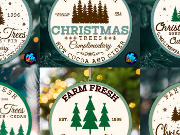 Intra απο ξύλο plywood 3mm-4mm πάχος - Farm Fresh Στολίδι Χριστουγεννιάτικου Δέντρου Δίασταση 6x6 cm INTRAFABR-103138839 - Image 1