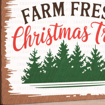 Intra απο ξύλο plywood 3mm-4mm πάχος - Φάρμα Φρέσκα Χριστουγεννιάτικα Δέντρα  Επιτοίχιο σημάδι Δίασταση 30x20 cm INTRAFABR-111007920 - Image 1