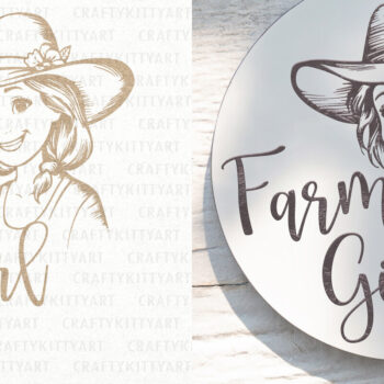 Intra απο ξύλο plywood 3mm-4mm πάχος - Farm Girl , Laser Engrave & Cut Sign Δίασταση 30x20 cm INTRAFABR-122101108 - Image 1