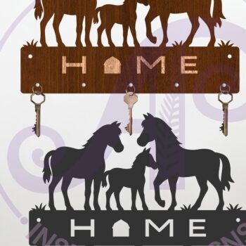 Intra απο ξύλο plywood 3mm-4mm πάχος - Σχέδια λαβής κλειδιού Farm Horse Cut Laser Δίασταση 30x20 cm INTRAFABR-124552205 - Image 1