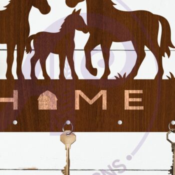 Intra απο ξύλο plywood 3mm-4mm πάχος - Σχέδια λαβής κλειδιού Farm Horse Cut Laser Δίασταση 30x20 cm INTRAFABR-124552205 - Image 2