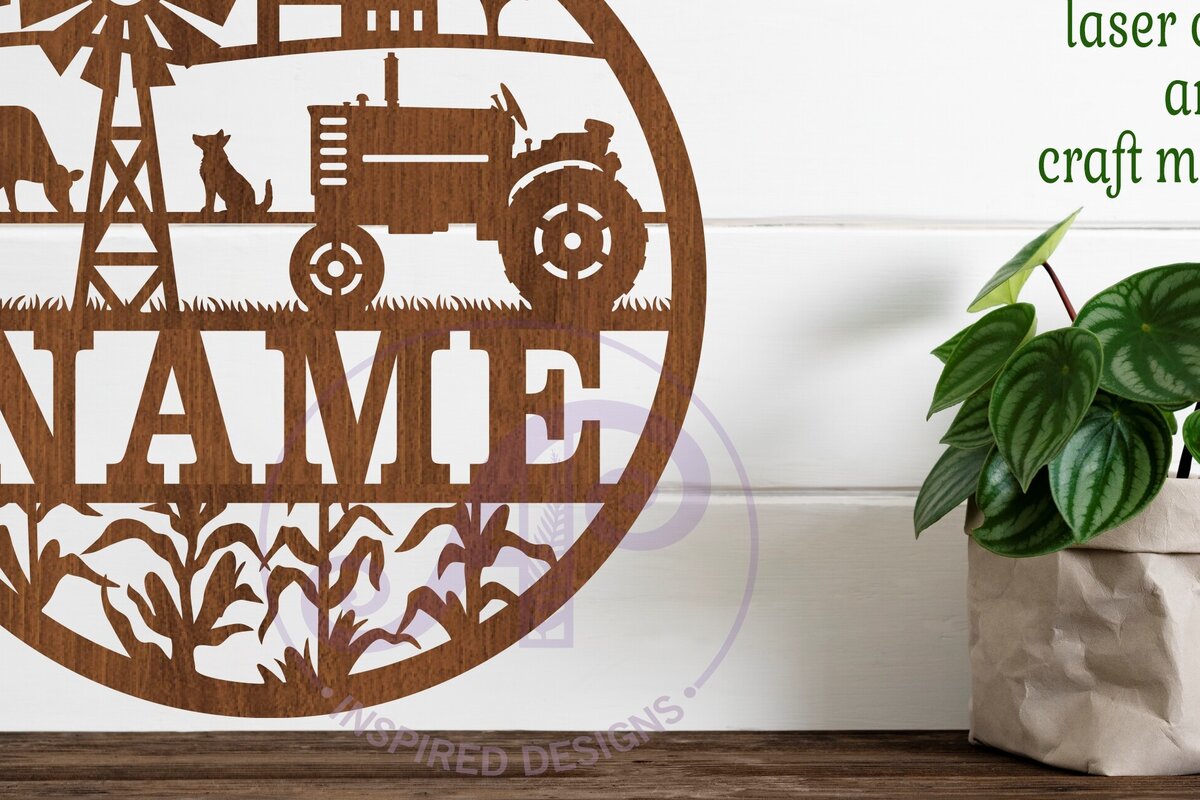 Intra απο ξύλο plywood 3mm-4mm πάχος - Πινακίδα σκηνής αγροκτήματος με επιλογές τρακτέρ 2 Δίασταση 30x20 cm INTRAFABR-78761062