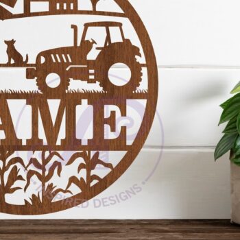 Intra απο ξύλο plywood 3mm-4mm πάχος - Πινακίδα σκηνής αγροκτήματος με επιλογές τρακτέρ 2 Δίασταση 30x20 cm INTRAFABR-78761062 - Image 2