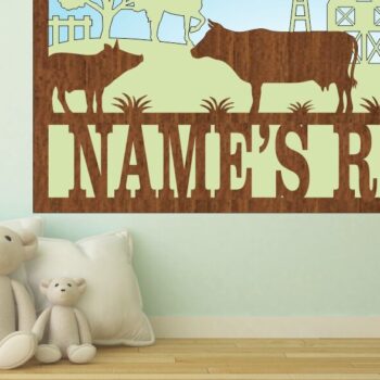 Intra απο ξύλο plywood 3mm-4mm πάχος -  αποκοπής σχεδίασης 3 επιπέδων  Farm Sign Δίασταση 30x20 cm INTRAFABR-70233386 - Image 1