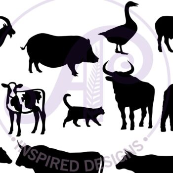 Intra απο ξύλο plywood 3mm-4mm πάχος - Αρχεία κομμένων  43 Farm Silhouette Shapes Δίασταση 30x20 cm INTRAFABR-70311734 - Image 2