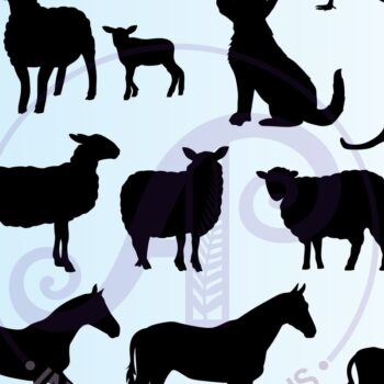 Intra απο ξύλο plywood 3mm-4mm πάχος - Αρχεία κομμένων  43 Farm Silhouette Shapes Δίασταση 30x20 cm INTRAFABR-70311734 - Image 3