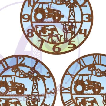 Intra απο ξύλο plywood 3mm-4mm πάχος - Φάρμα Ρολόι τοίχου με Laser Cut Files,  Δίασταση 30x20 cm INTRAFABR-86322344 - Image 5