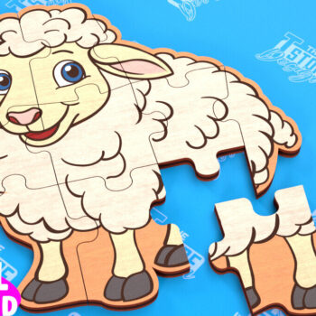 Intra απο ξύλο plywood 3mm-4mm πάχος - Πακέτο λέιζερ παζλ Farmhouse Animals Δίασταση 30x20 cm INTRAFABR-103709823 - Image 7