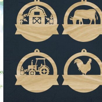 Intra απο ξύλο plywood 3mm-4mm πάχος - Χριστουγεννιάτικα στολίδια αγροικίας Δίασταση 6x6 cm INTRAFABR-123148601 - Image 1