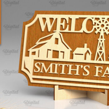 Intra απο ξύλο plywood 3mm-4mm πάχος - Διακόσμηση αγροικίας με λέιζερ  Δίασταση 30x20 cm INTRAFABR-94329799 - Image 1