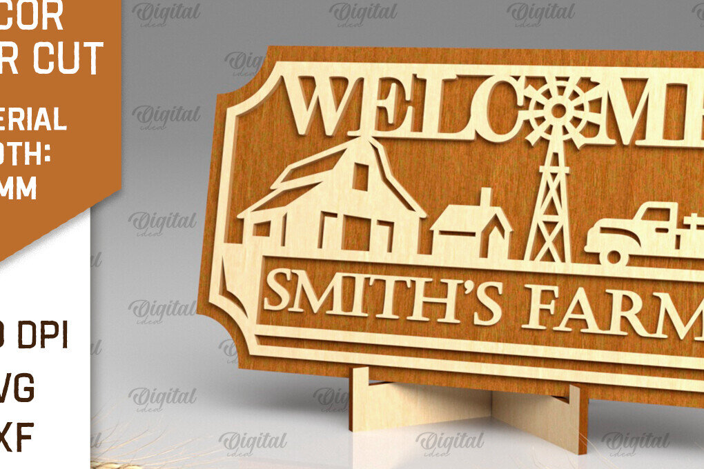 Intra απο ξύλο plywood 3mm-4mm πάχος - Διακόσμηση αγροικίας με λέιζερ  Δίασταση 30x20 cm INTRAFABR-94329799