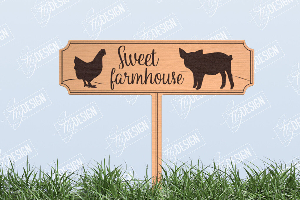 Intra απο ξύλο plywood 3mm-4mm πάχος - Διακόσμηση αγροικίας | Σήμα πασσάλου γκαζόν | CNC Δίασταση 30x20 cm INTRAFABR-102959951