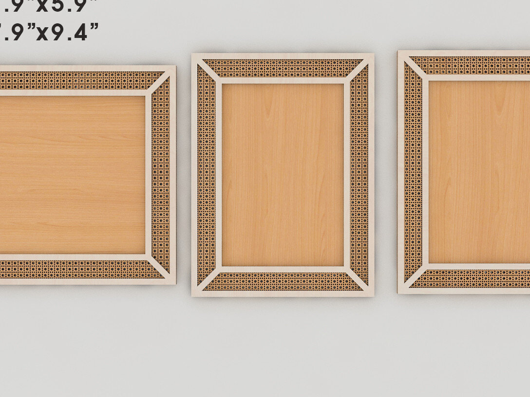 Intra απο ξύλο plywood 3mm-4mm πάχος - Κορνίζα Farmhouse / Rattan Cane Frames 242 Δίασταση 20x25 cm INTRAFABR-53996590