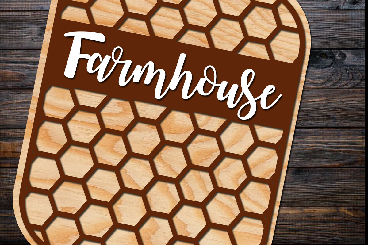 Intra απο ξύλο plywood 3mm-4mm πάχος - Πινακίδα πόρτας κομμένη με λέιζερ αγροικίας Δίασταση 30x20 cm INTRAFABR-67345114