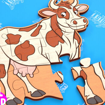 Intra απο ξύλο plywood 3mm-4mm πάχος - Παζλ Αγροικία | Παζλ σε σχήμα αγελάδας |CNC Δίασταση 30x20 cm INTRAFABR-103704021 - Image 1