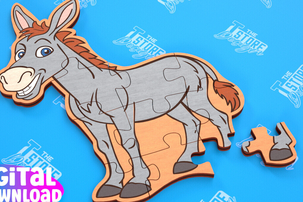 Intra απο ξύλο plywood 3mm-4mm πάχος - Παζλ Αγροικία | Παζλ σε σχήμα γαϊδουριού Δίασταση 30x20 cm INTRAFABR-103704036