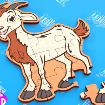 Intra απο ξύλο plywood 3mm-4mm πάχος - Παζλ Αγροικία | Παζλ σε σχήμα κατσίκας|CNC Δίασταση 30x20 cm INTRAFABR-103704029 - Image 1