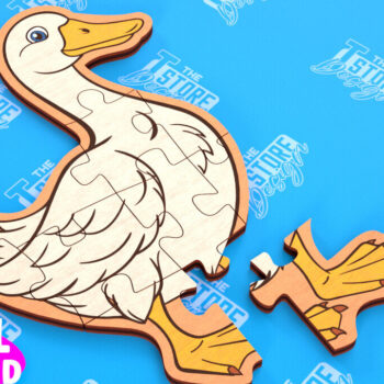 Intra απο ξύλο plywood 3mm-4mm πάχος - Παζλ Αγροικία | Παζλ σε σχήμα χήνας Δίασταση 30x20 cm INTRAFABR-103704093 - Image 1