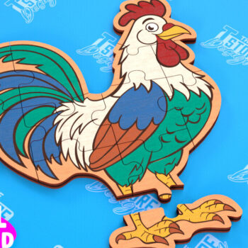 Intra απο ξύλο plywood 3mm-4mm πάχος - Παζλ Αγροικία | Παζλ σε σχήμα κόκορα Δίασταση 30x20 cm INTRAFABR-103704054 - Image 1