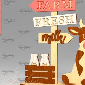 Intra απο ξύλο plywood 3mm-4mm πάχος - Κόψιμο με λέιζερ όρθια διακόσμηση αγροικίας Δίασταση 30x20 cm INTRAFABR-100493175 - Image 1