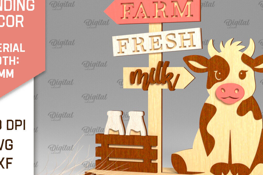 Intra απο ξύλο plywood 3mm-4mm πάχος - Κόψιμο με λέιζερ όρθια διακόσμηση αγροικίας Δίασταση 30x20 cm INTRAFABR-100493175