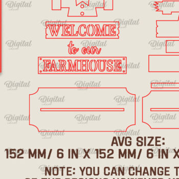 Intra απο ξύλο plywood 3mm-4mm πάχος - Κόψιμο με λέιζερ όρθια διακόσμηση αγροικίας Δίασταση 30x20 cm INTRAFABR-100492812 - Image 2