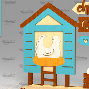 Intra απο ξύλο plywood 3mm-4mm πάχος - Πακέτο LaserCut Standing Decor Farmhouse Δίασταση 30x20 cm INTRAFABR-100544120 - Image 3