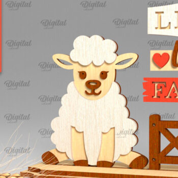 Intra απο ξύλο plywood 3mm-4mm πάχος - Πακέτο LaserCut Standing Decor Farmhouse Δίασταση 30x20 cm INTRAFABR-100544120 - Image 6