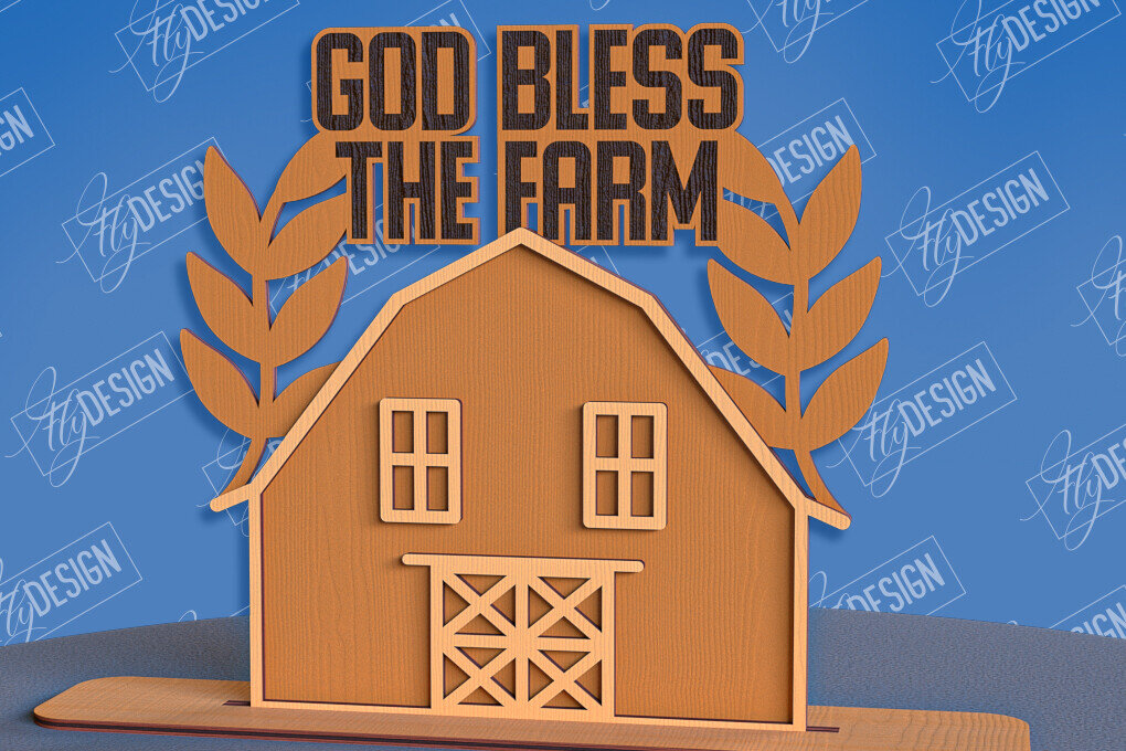 Intra απο ξύλο plywood 3mm-4mm πάχος - Σχέδιο κοπής με λέιζερ μόνιμης αγροικίας Δίασταση 30x20 cm INTRAFABR-96821972