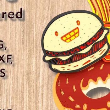 Intra απο ξύλο plywood 3mm-4mm πάχος - Αρχεία λέιζερ πολλαπλών επιπέδων Fast Food 3D  Δίασταση 4x8 cm INTRAFABR-109512131 - Image 1