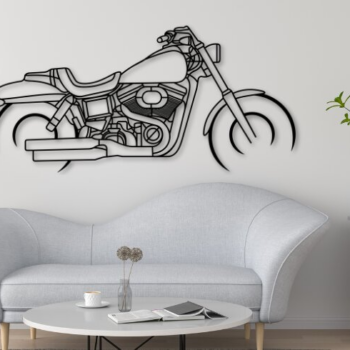 Intra απο ξύλο plywood 3mm-4mm πάχος - Fat Bob Laser Cut Μοτοσικλέτα Σιλουέτα Δίασταση 20x20 cm INTRAFABR-113153595 - Image 1