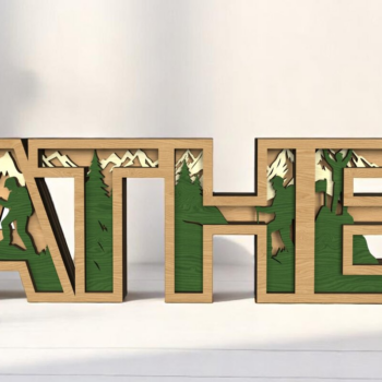 Intra απο ξύλο plywood 3mm-4mm πάχος - Father 3D Mountain Layered Δίασταση 30x20 cm INTRAFABR-121728750 - Image 2