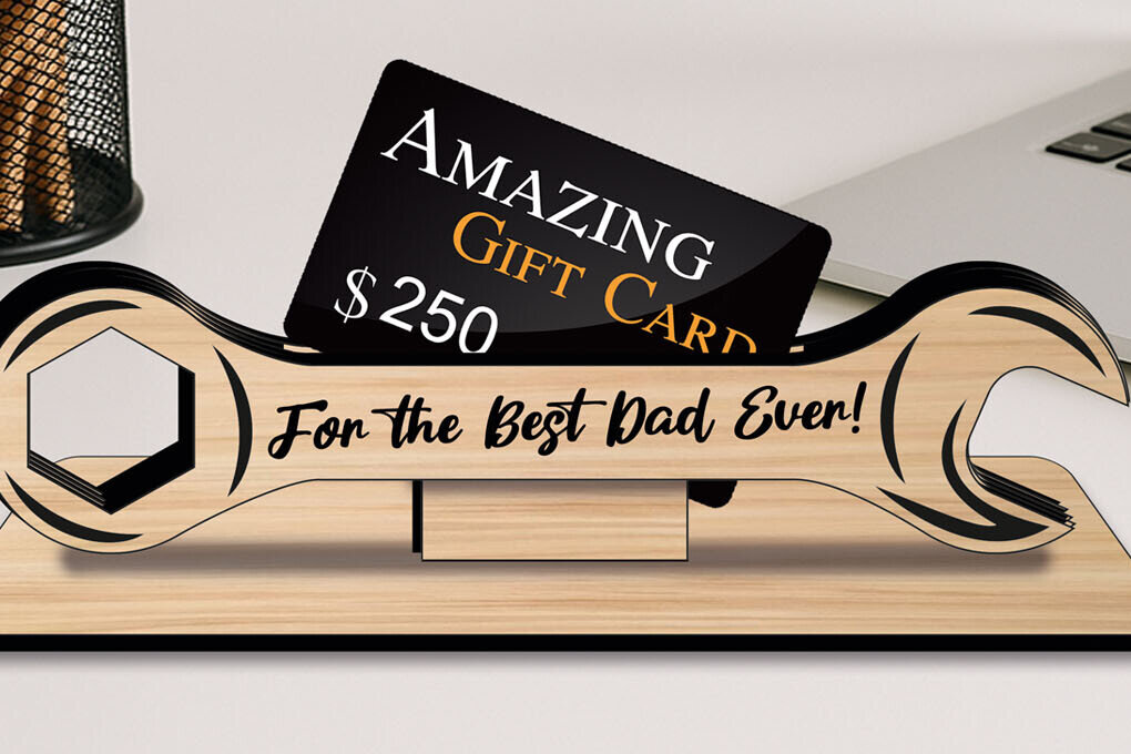 Intra απο ξύλο plywood 3mm-4mm πάχος - Εργαλείο κλειδιού υποδοχής κάρτας δώρου για τη γιορτή του πατέρα Δίασταση 20x20 cm INTRAFABR-123510752