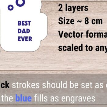 Intra απο ξύλο plywood 3mm-4mm πάχος - Μπρελόκ για την ημέρα του πατέρα, καλύτερος μπαμπάς, Beer  Δίασταση 4x4 cm INTRAFABR-95535449 - Image 2