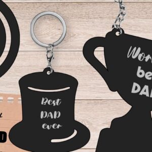 Intra απο ξύλο plywood 3mm-4mm πάχος - Μπρελόκ Father Day, Best Dad Laser Cut Δίασταση 4x4 cm INTRAFABR-95485303