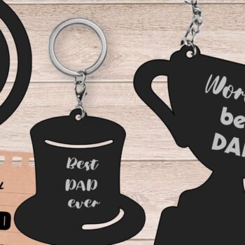 Intra απο ξύλο plywood 3mm-4mm πάχος - Μπρελόκ Father Day, Best Dad Laser Cut Δίασταση 4x4 cm INTRAFABR-95485303 - Image 1