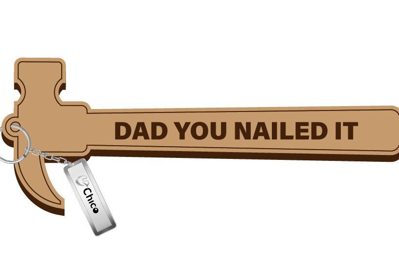 Intra απο ξύλο plywood 3mm-4mm πάχος - Father Day Laser Cut Μπρελόκ - Μπρελόκ Δίασταση 4x4 cm INTRAFABR-34241800