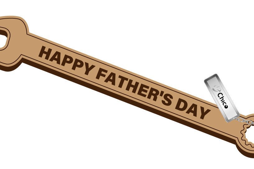 Intra απο ξύλο plywood 3mm-4mm πάχος - Father Day Laser Cut Μπρελόκ - Μπρελόκ Δίασταση 4x4 cm INTRAFABR-34241822
