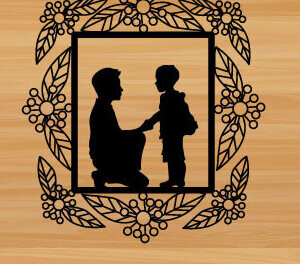 Intra απο ξύλο plywood 3mm-4mm πάχος - Μεταλλική διακόσμηση τοίχου με λέιζερ για την ημέρα του πατέρα Δίασταση 40x50 cm INTRAFABR-72834017