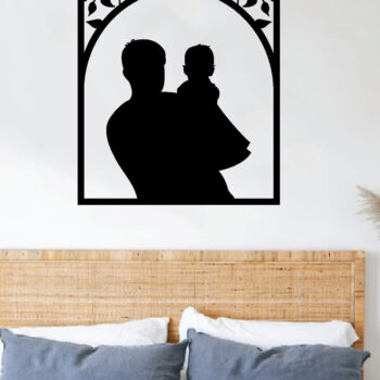 Intra απο ξύλο plywood 3mm-4mm πάχος - Πατέρα και παιδί μεταλλική τέχνη τοίχου, λέιζερ Δίασταση 40x50 cm INTRAFABR-65915636 - Image 3