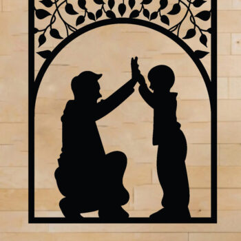 Intra απο ξύλο plywood 3mm-4mm πάχος - Πατέρα και παιδί μεταλλική τέχνη τοίχου, λέιζερ Δίασταση 40x50 cm INTRAFABR-65915709 - Image 1